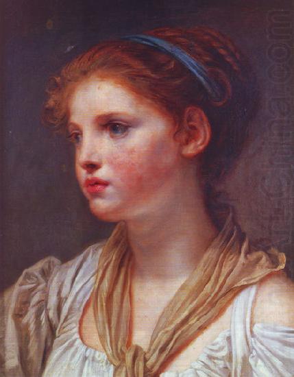 Jean-Baptiste Greuze Portrait de jeune fille au ruban bleu china oil painting image
